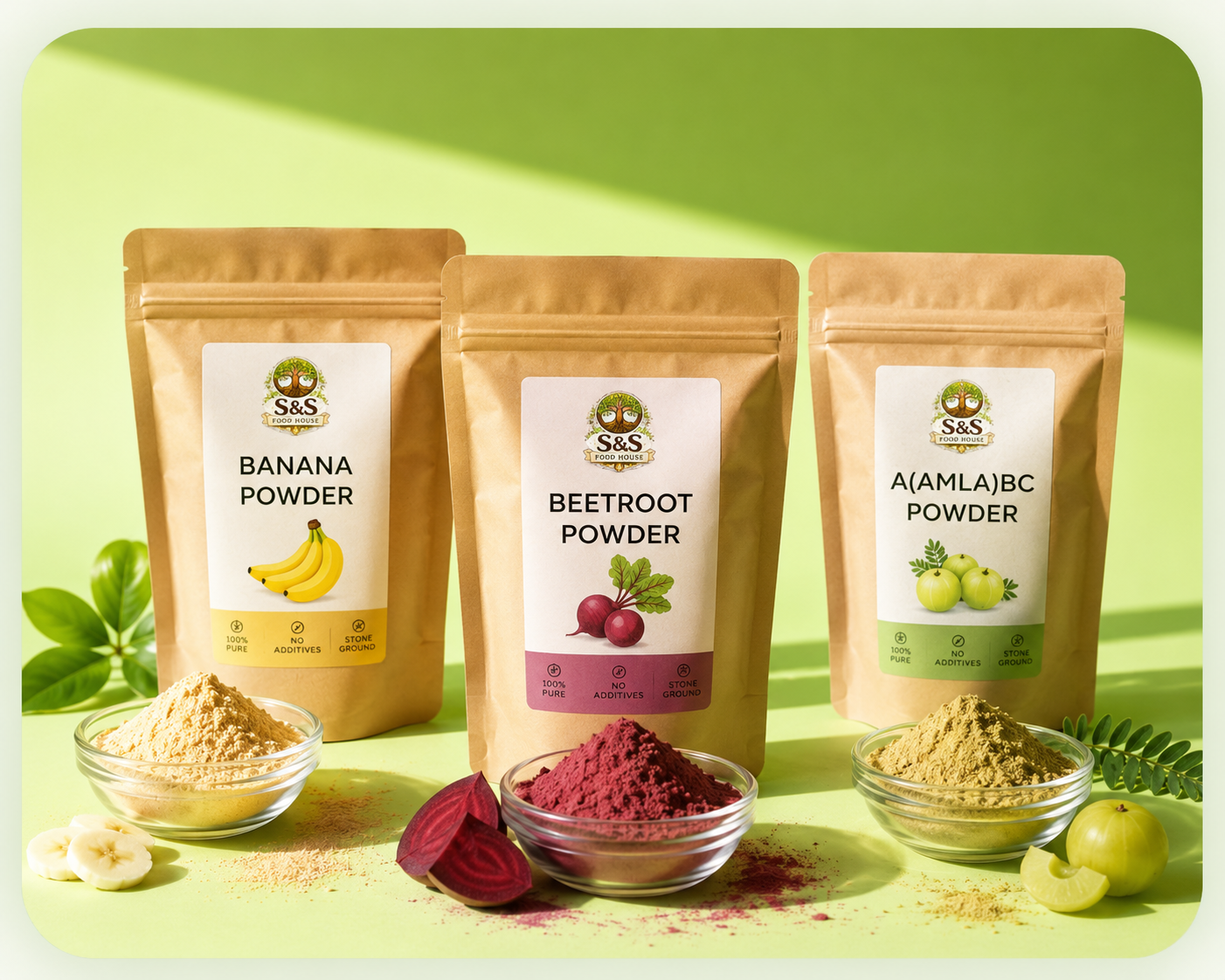 Colorful dehydrated food powders